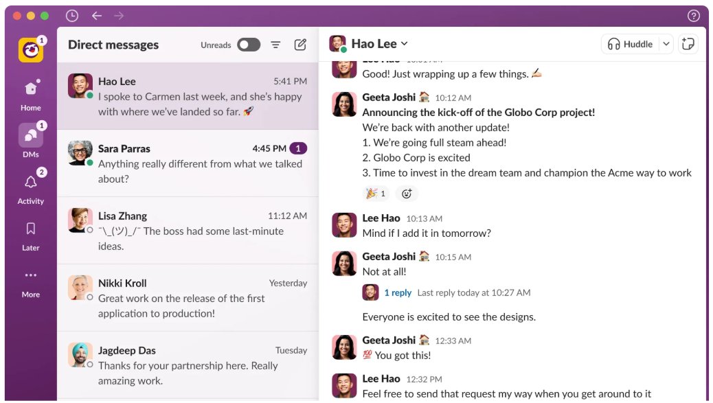 Slack conversation thread